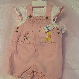 Disney Pink Overalls with Winnie the Pooh